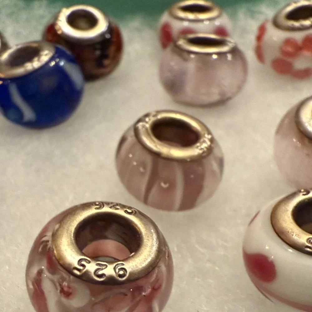 Silver 925 Multicolor Charm Glass Beads Bundle - Picture 3 of 4